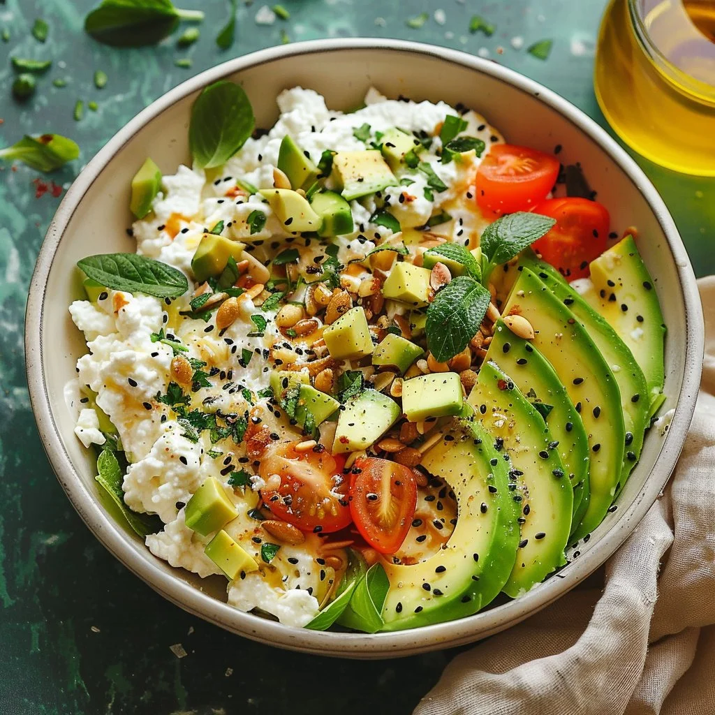 High-Protein Cottage Cheese Avocado Bowl