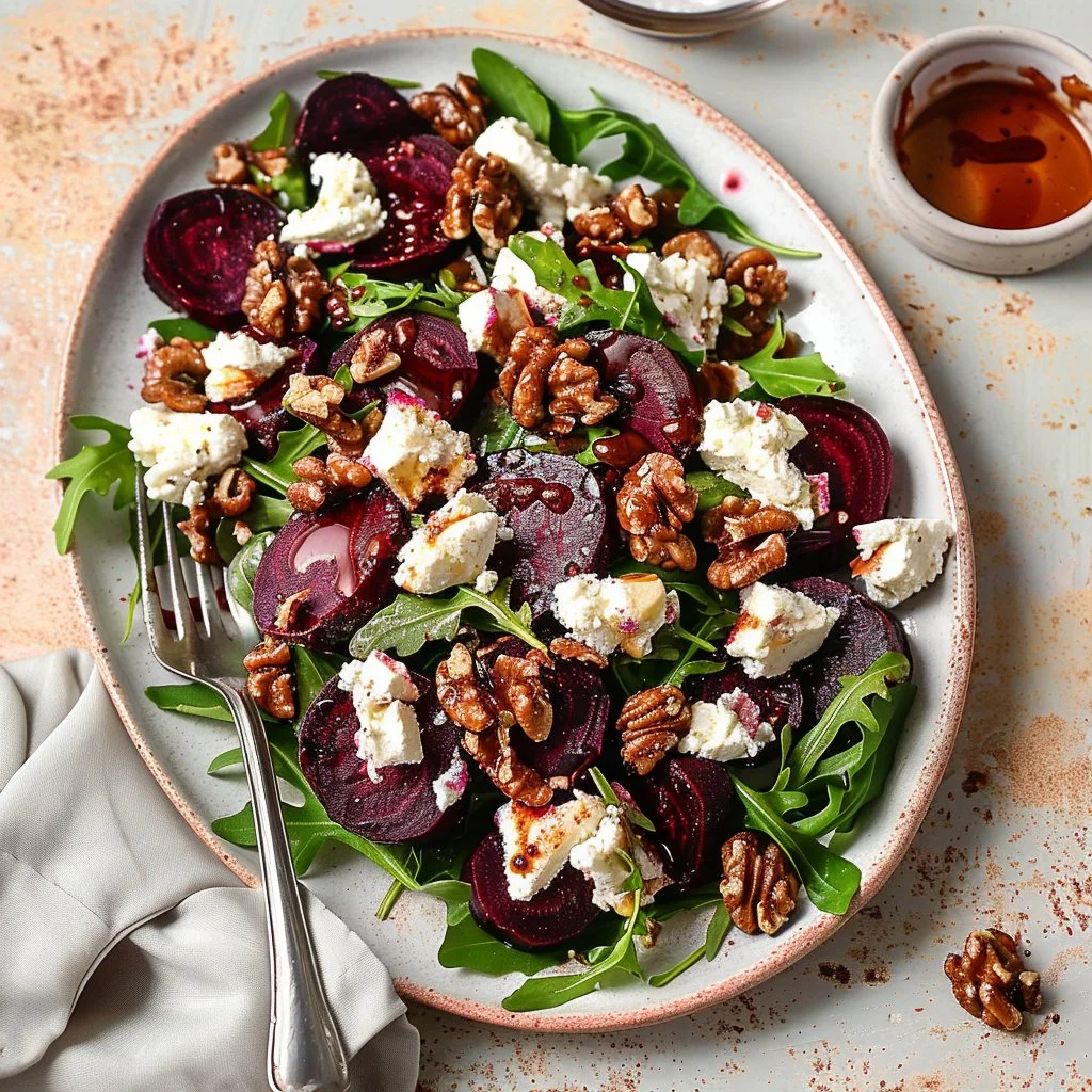 Roasted Beet Salad with Goat Cheese and Toasted Walnuts