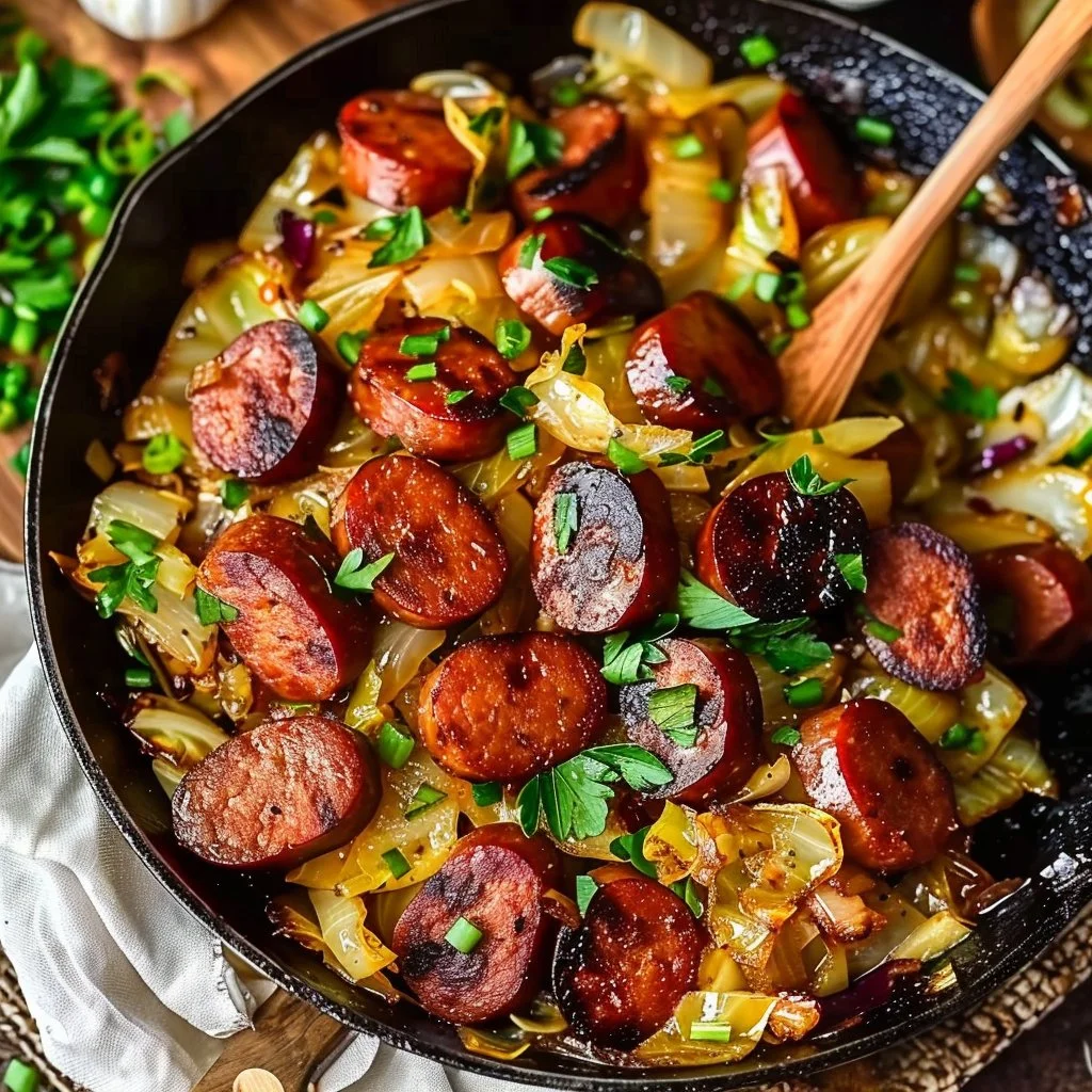 Sauteed Cabbage and Kielbasa Skillet