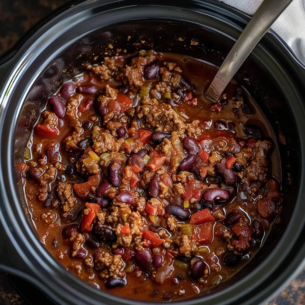 Slow Cooker Beef Chili with Kidney Beans