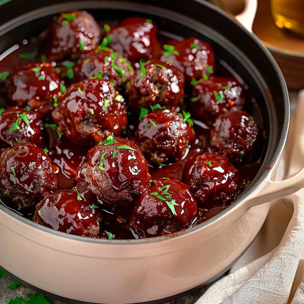 Sweet & Tangy Crockpot BBQ Meatball Bites